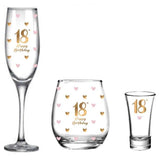 Load image into Gallery viewer, 3 Pack 18th Birthday Glass Set