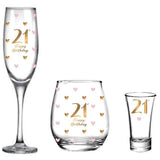 Load image into Gallery viewer, 3 Pack 21st Birthday Glass Set