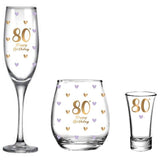 Load image into Gallery viewer, 3 Pack 80th Birthday Glass Set