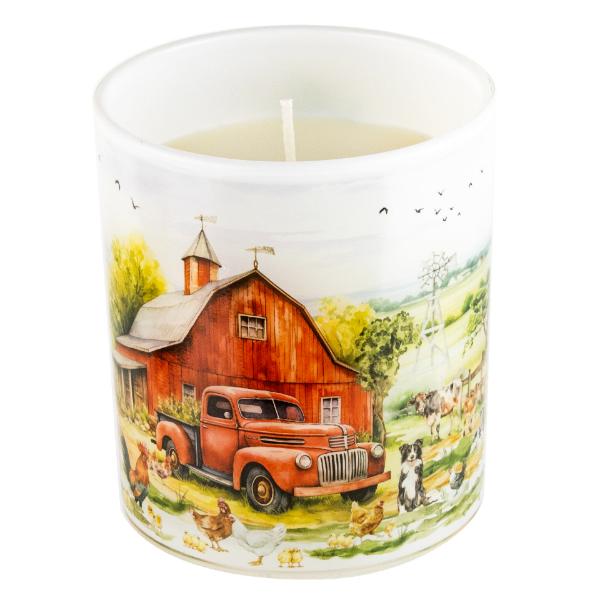 Red Truck Country Life Candled - 10cm x 13cm