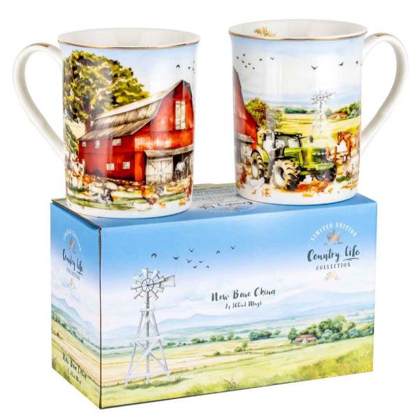 2 Pack Country Life Mugs - 360ml