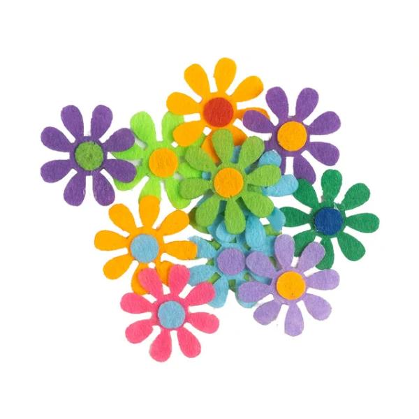 30 Pack Craft Felt Flowers - 3.8cm x 4.2cm