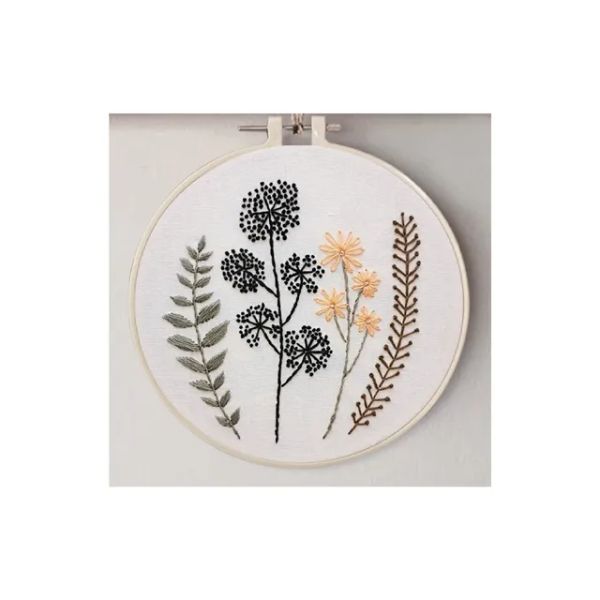 DIY Floral Embroidery Kit - 20cm