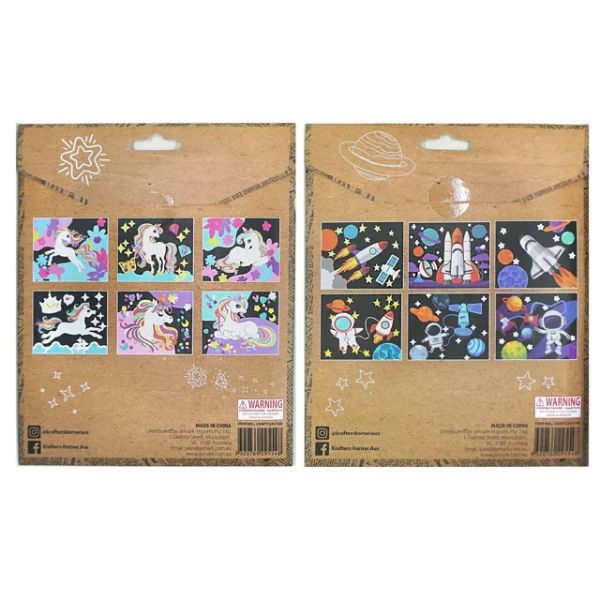 6 Pack 14 Sheet Scratch Art Kit - 14cm x 17cm