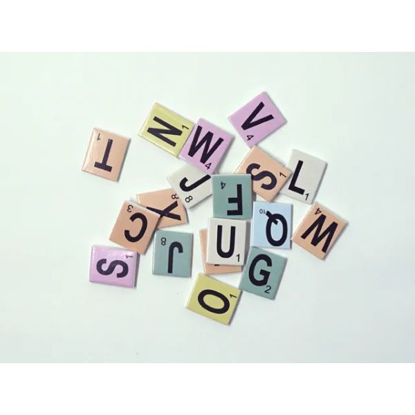150 Pack Coloured Letter Tiles - 1.8cm x 1.5cm