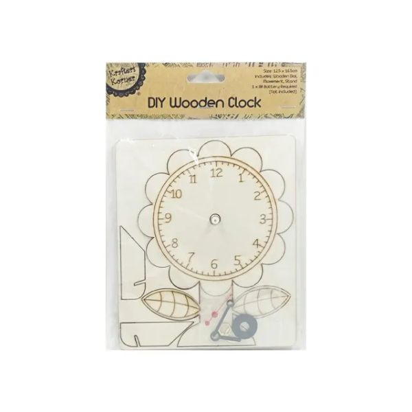 DIY Wood Clock Mechanism Flower - 12.5cm x 16.5cm