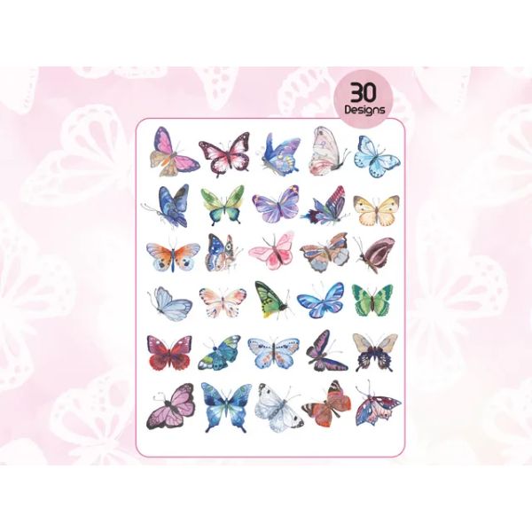 60 Pack Vellum Butterfly Stickers