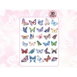 Load image into Gallery viewer, 60 Pack Vellum Butterfly Stickers