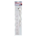 Load image into Gallery viewer, White 240V 10A Max Load 2400W 6 Outlets With Overload Protection Power Board - 1m