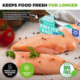 Load image into Gallery viewer, 25 Pack Freezer Bags - 17.8cm x 20.3cm