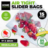 Load image into Gallery viewer, 15 Pack Slider Bags - 17cm x 20cm