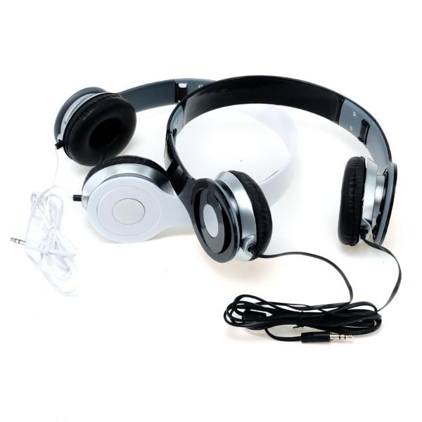 Black Universal Jack Padded Foldable Headphones - 1.1m