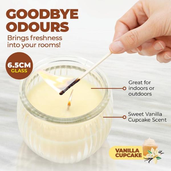 Candle Glasslight Scented 6.5cm Vanilla Cupcake