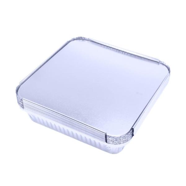 10 Pack Foil Baking Trays With Lids - 23cm x 23cm x 5cm