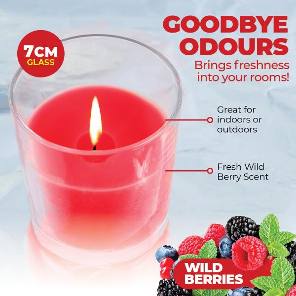 Candle Glasslight Scented 7cm Wild Berries