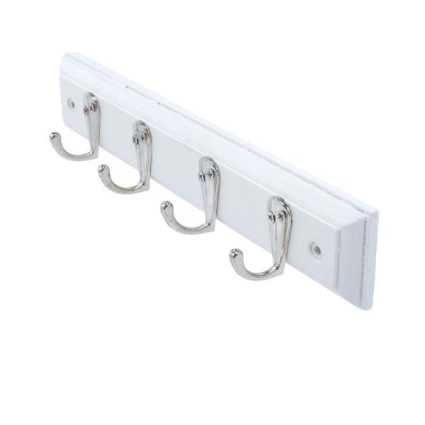 4 Metal Hooks Woodboard - 4cm x 22cm