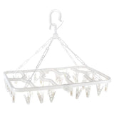 Load image into Gallery viewer, White Plastic Hanging Clothes Airer With 32 Pegs