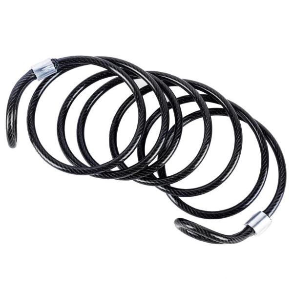 Black PVC Security Cable - 180cm x 0.6cm