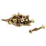 Load image into Gallery viewer, 50 Pack Yellow Zinc Plated Countersunk Chipboard MDF Screws - 0.5cm x 3cm
