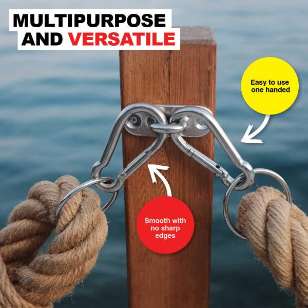 4 Pack Multipurpose Heavy Duty Carabiner Hook Clip - 10cm