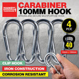 Load image into Gallery viewer, 4 Pack Multipurpose Heavy Duty Carabiner Hook Clip - 10cm