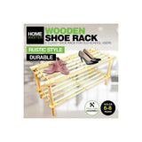 Load image into Gallery viewer, 2 Tier Wooden Shoe Rack - 60cm x 25.6cm x 32cm