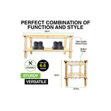 Load image into Gallery viewer, 2 Tier Wooden Shoe Rack - 60cm x 25.6cm x 32cm