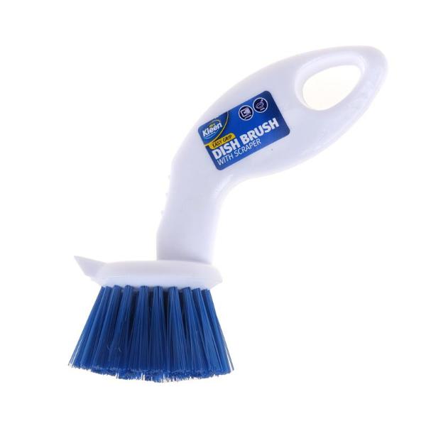 Handy Kitchen Dish Brush With Scraper Edge