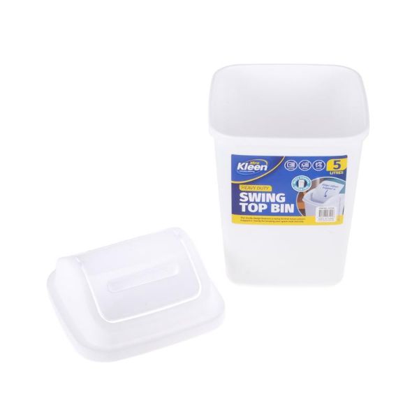 White Swing Top Bin - 5L