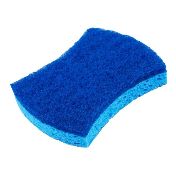 2 Pack Cellulose Sponge With top Scourer - 10cm x 8cm x 2cm