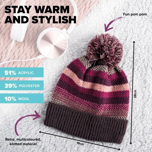 Women Premium Soft Feel Pom Pom Beanie