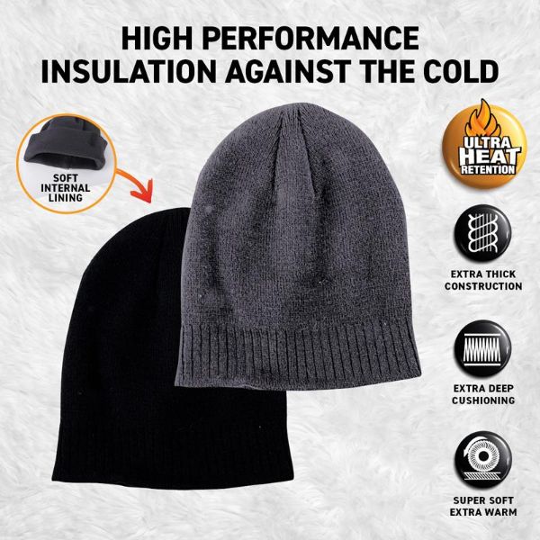 Men Adults Heat Control Thermal Knitted Beanie