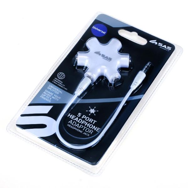 Universal 5 Port Headphone Adaptor