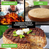 Load image into Gallery viewer, 3 Pack Round Aluminium Cake Baking Pan Trays - 24cm x 28cm x 30cm