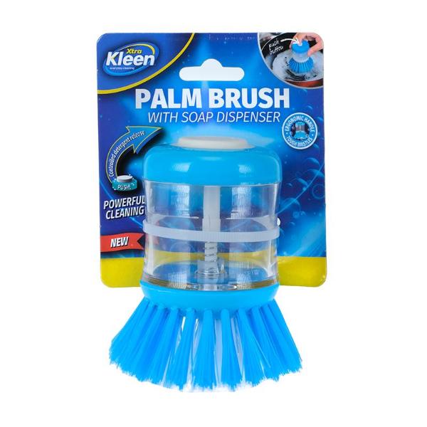Palm Dish Brush With Soap Dispenser - 9cm x 5.5cm