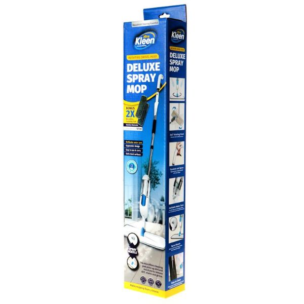 Deluxe Mop With Spray Function Built In Water Depot With 2 Microfibre Pads - 130cm