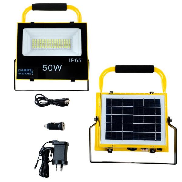 Portable Worklight 50W Rechargeable Solar With Adjustable Tripod 33cm x 23cm x 5.9cm