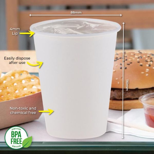 25 Pack White Paper Cups - 350ml