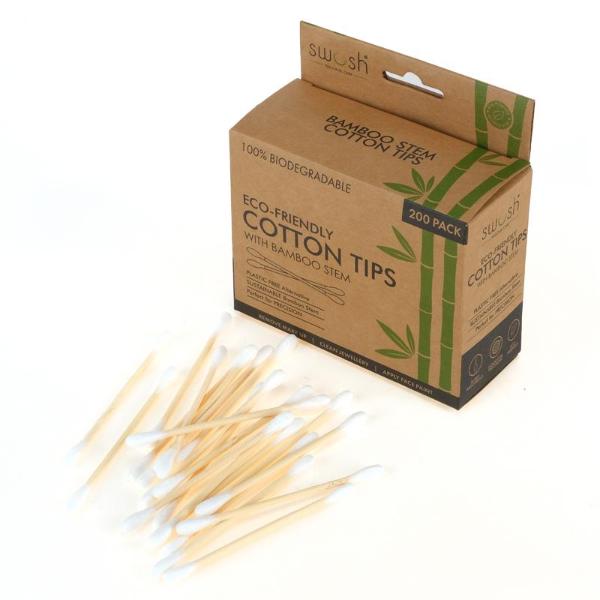 200 Pack Cotton Tips With Bamboo Stem