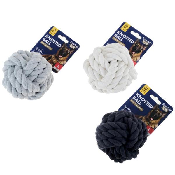 Rope Toy Knotted Ball Large 93mm Assorted Colours