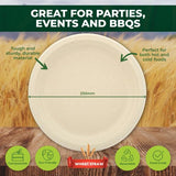 Load image into Gallery viewer, 30 Pack Round Eco Friendly Wheat Straw Dinner Plate - 23cm