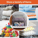 Load image into Gallery viewer, Grey Fabric Foldable 44L Storage Box With Clear Window - 50cm x 40cm x 22cm