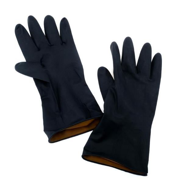 Black Heavy Duty Latex Rubber Gloves