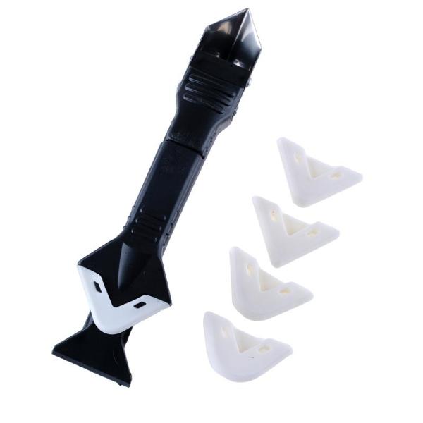 Black 3 In 1 Silicone Trowel & Scraper With 5 Pads