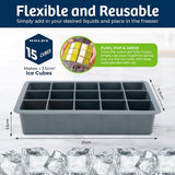 Load image into Gallery viewer, 15 Cube Grey Silicone Ice Mould Maker Tray - 18cm x 11.5cm x 3.6cm