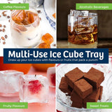 Load image into Gallery viewer, 8 Large Cube Grey Silicone Ice Mould Maker Tray - 21cm x 11.3cm x 4.8cm