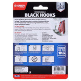 Load image into Gallery viewer, 4 Pack Black Plastic Removable Hooks - 3cm x 2cm