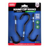 Load image into Gallery viewer, 3 Pack Black Round Screw Hook - 11.5cm x 4.5cm