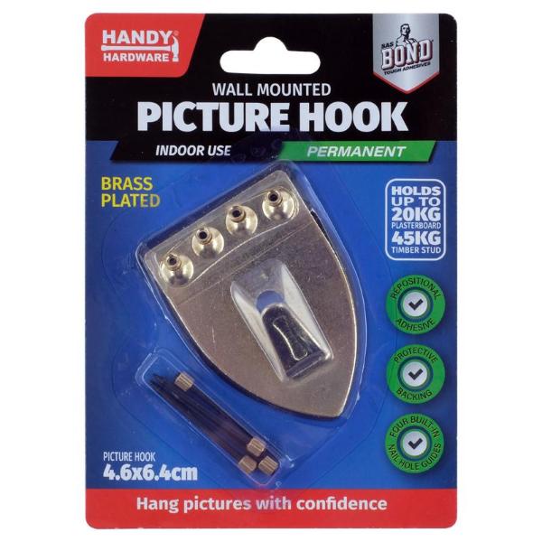 Wall Mounted Picture Hook - 4.6cm x 6.4cm