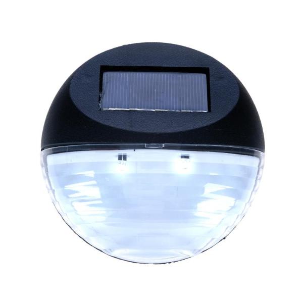 Illuminex Round Black Outdoor Solar Led Wall Warm White Light - 11cm